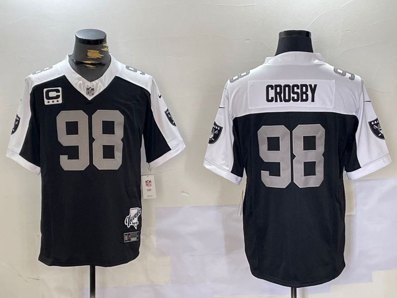 Men Oakland Raiders 98 Crosby Black Thanksgiving five generations 2024 Nike Limited NFL Jersey style 3